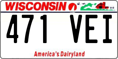 WI license plate 471VEI