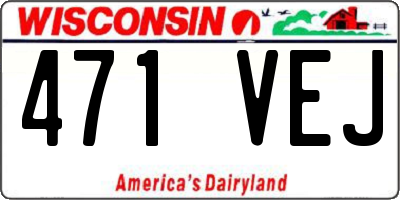 WI license plate 471VEJ