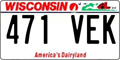 WI license plate 471VEK
