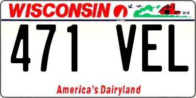 WI license plate 471VEL