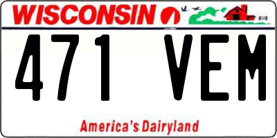 WI license plate 471VEM