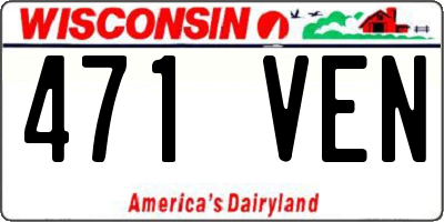 WI license plate 471VEN