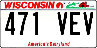 WI license plate 471VEV