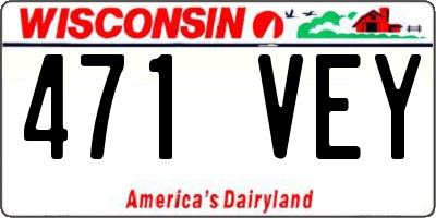 WI license plate 471VEY