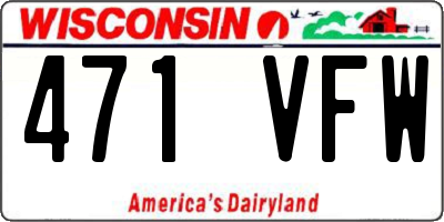 WI license plate 471VFW