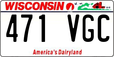 WI license plate 471VGC