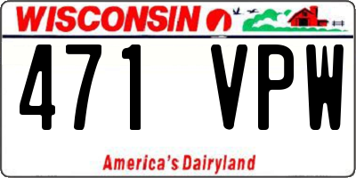 WI license plate 471VPW