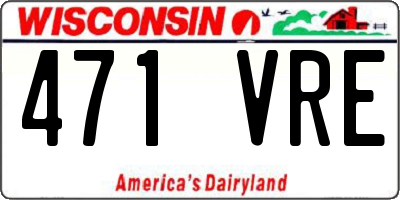 WI license plate 471VRE