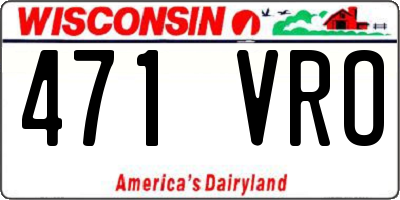 WI license plate 471VRO