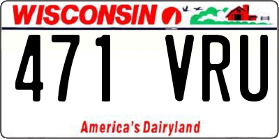 WI license plate 471VRU