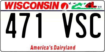 WI license plate 471VSC