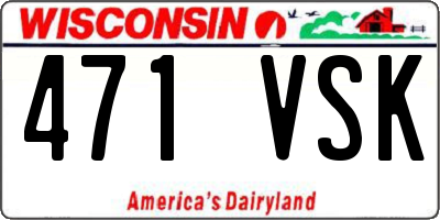 WI license plate 471VSK
