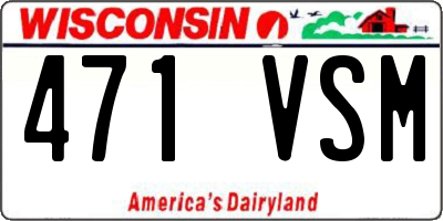 WI license plate 471VSM