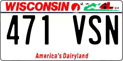 WI license plate 471VSN