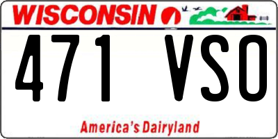 WI license plate 471VSO