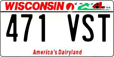 WI license plate 471VST