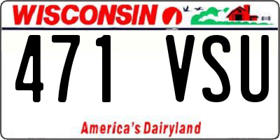 WI license plate 471VSU