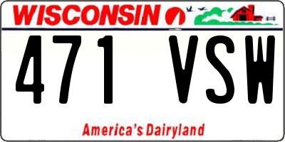 WI license plate 471VSW