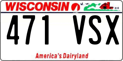 WI license plate 471VSX