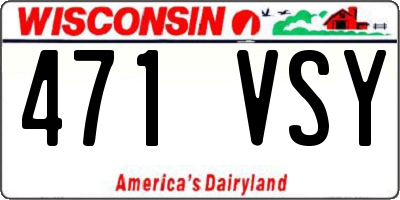 WI license plate 471VSY