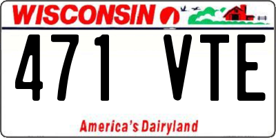 WI license plate 471VTE