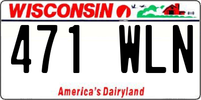 WI license plate 471WLN