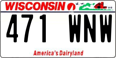 WI license plate 471WNW