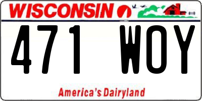 WI license plate 471WOY