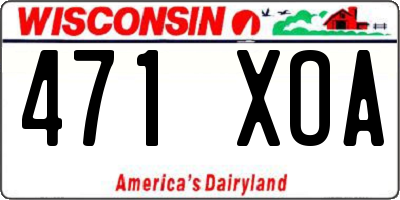 WI license plate 471XOA