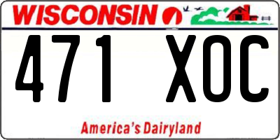 WI license plate 471XOC
