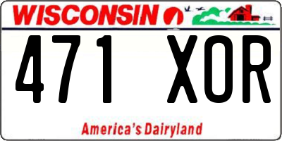 WI license plate 471XOR