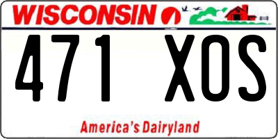WI license plate 471XOS