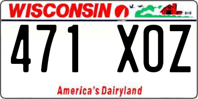 WI license plate 471XOZ