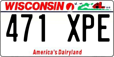 WI license plate 471XPE