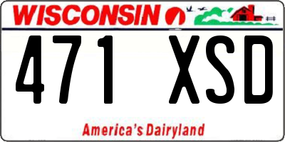 WI license plate 471XSD
