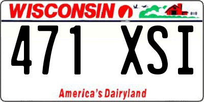 WI license plate 471XSI