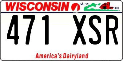 WI license plate 471XSR
