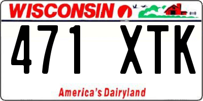 WI license plate 471XTK