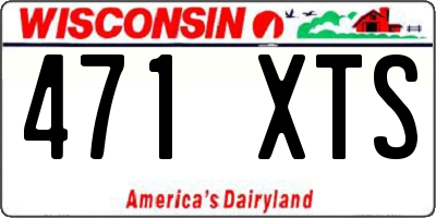 WI license plate 471XTS