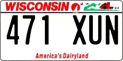 WI license plate 471XUN