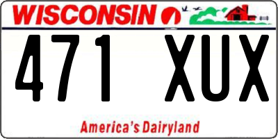 WI license plate 471XUX