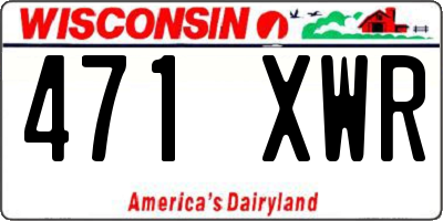 WI license plate 471XWR