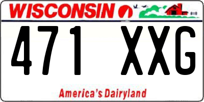 WI license plate 471XXG