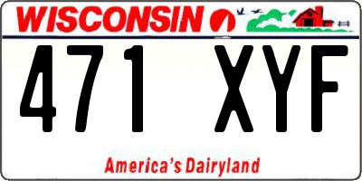 WI license plate 471XYF