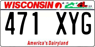 WI license plate 471XYG