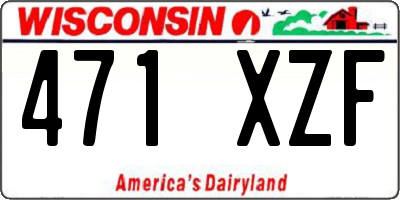 WI license plate 471XZF