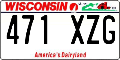 WI license plate 471XZG