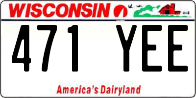 WI license plate 471YEE