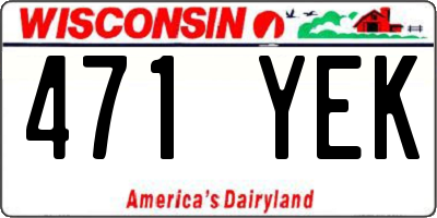 WI license plate 471YEK