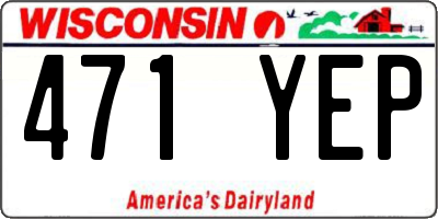 WI license plate 471YEP